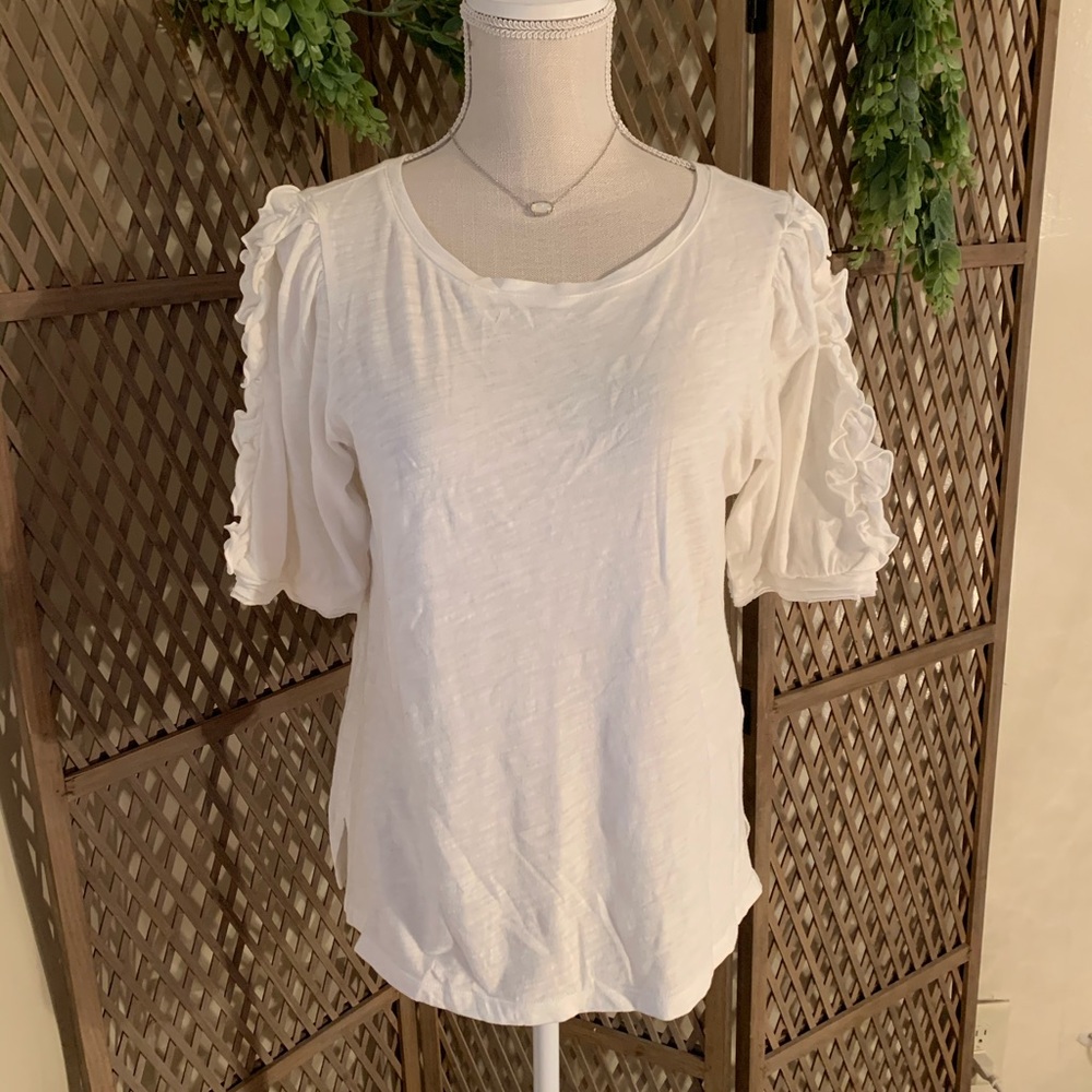 Anthropologie Ruffle Sleeved Shirt